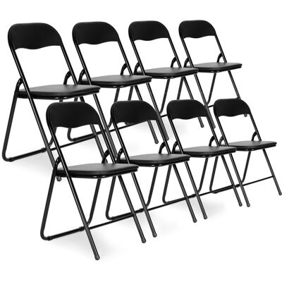 ECOTOYS Klapstoel - set van 8 - zwart - inklapbaar ECOTOYS Klapstoel - set van 8 - zwart - inklapbaar