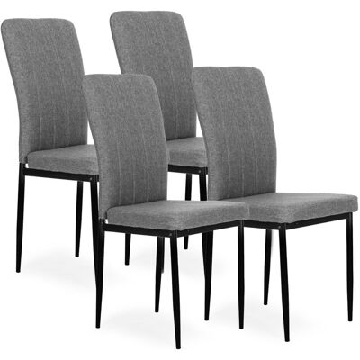 ECOTOYS Eetkamerstoelen - grijs - set van 4 - comfortabel design ECOTOYS Eetkamerstoelen - grijs - set van 4 - comfortabel design