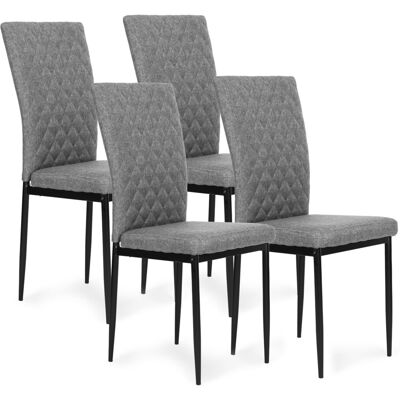 ECOTOYS Eetkamerstoelen - set van 4 - grijs - hoogwaardig schuimvulling ECOTOYS Eetkamerstoelen - set van 4 - grijs - hoogwaardig schuimvulling