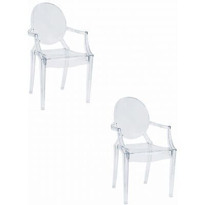 Leobert Transparante stoel - 2 stuks - polycarbonaat - stapelbaar Leobert Transparante stoel - 2 stuks - polycarbonaat - stapelbaar