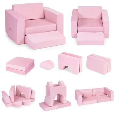 ECOTOYS Kinderfauteuil - roze - 8-delig - 120 kg max gewicht ECOTOYS Kinderfauteuil - roze - 8-delig - 120 kg max gewicht