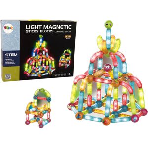LEAN Toys Magneet speelgoed - 102 elementen - 8x2x2 cm - LED verlichting LEAN Toys Magneet speelgoed - 102 elementen - 8x2x2 cm - LED verlichting