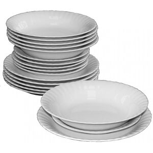 Chomik Bordenset - porselein borden - 6 personen - 18 delig - wit Chomik Bordenset - porselein borden - 6 personen - 18 delig - wit