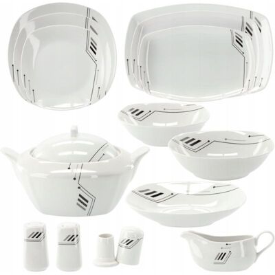 Chomik Cookline - serviesset - 12 personen - 49 delig - porselein Chomik Cookline - serviesset - 12 personen - 49 delig - porselein