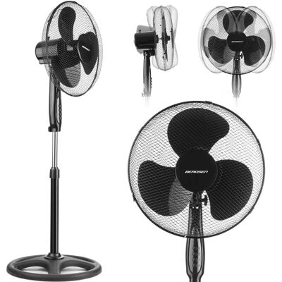 Berdsen Staande ventilator - ⌀40cm - 3 snelheden - verstelbaar in hoogte - zwart Berdsen Staande ventilator - ⌀40cm - 3 snelheden - verstelbaar in hoogte - zwart