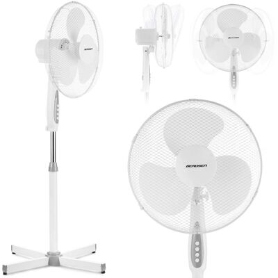 Berdsen Staande ventilator - ⌀40cm - 3 snelheden - verstelbaar in hoogte - wit Berdsen Staande ventilator - ⌀40cm - 3 snelheden - verstelbaar in hoogte - wit