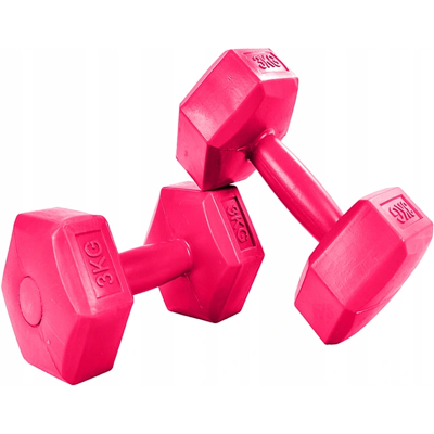 Viking Choice Dumbbell set 6 kg - 2 x 3kg - Roze - Fitness gewichten Viking Choice Dumbbell set 6 kg - 2 x 3kg - Roze - Fitness gewichten