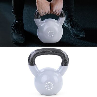Viking Choice 12 kg Kettlebell Kettlebell Swing Halter Gietijzer Zwart Vinyl Grijs Viking Choice 12 kg Kettlebell Kettlebell Swing Halter Gietijzer Zwart Vinyl Grijs
