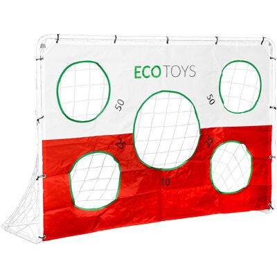 ECOTOYS Voetbal goal - met gatendoek - 180 x 61 x 122 cm - rood wit ECOTOYS Voetbal goal - met gatendoek - 180 x 61 x 122 cm - rood wit