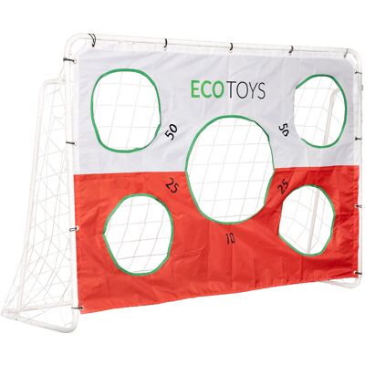 ECOTOYS Voetbaldoel - met gatendoek - 180 x 61 x 122 cm - rood wit ECOTOYS Voetbaldoel - met gatendoek - 180 x 61 x 122 cm - rood wit