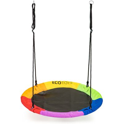 ECOTOYS Nestschommel - nest schommel - 100 cm - tot 100 kg - regenboog ECOTOYS Nestschommel - nest schommel - 100 cm - tot 100 kg - regenboog