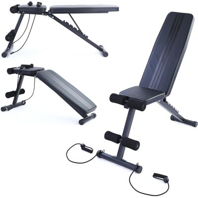 CPO Halterbank - fitnessbank - 150x80x40 cm - zwart grijs CPO Halterbank - fitnessbank - 150x80x40 cm - zwart grijs