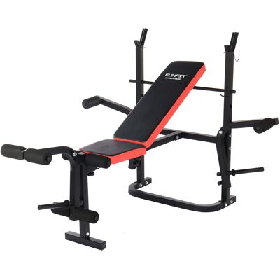 FUNFIT GYM&FITNESS Halterbank - 4-staps rugleuningverstelling - tot 110 kg - zwart FUNFIT GYM&FITNESS Halterbank - 4-staps rugleuningverstelling - tot 110 kg - zwart