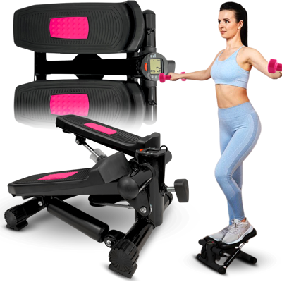 VIVE FITNESS Stepper - zwart/roze - 100 kg belasting - 32 x 30 x 35 cm VIVE FITNESS Stepper - zwart/roze - 100 kg belasting - 32 x 30 x 35 cm