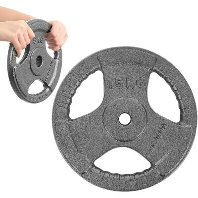 ENERO FIT Halterschijf - 15 kg - 34 cm diameter - gietijzer ENERO FIT Halterschijf - 15 kg - 34 cm diameter - gietijzer