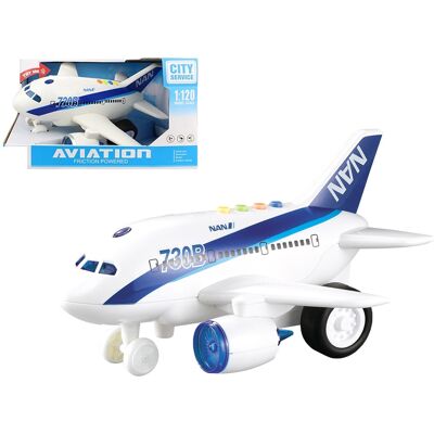 LEAN Toys Kinder speelgoed vliegtuig - verlichtingen - wit LEAN Toys Kinder speelgoed vliegtuig - verlichtingen - wit