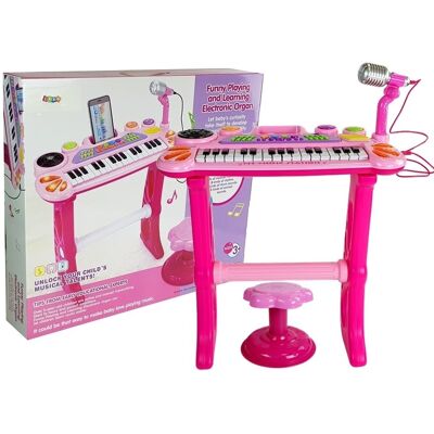 Viking Choice Speelgoed piano - met stoel & 31 toetsen - 47x24x55,5 cm - roze Viking Choice Speelgoed piano - met stoel & 31 toetsen - 47x24x55,5 cm - roze