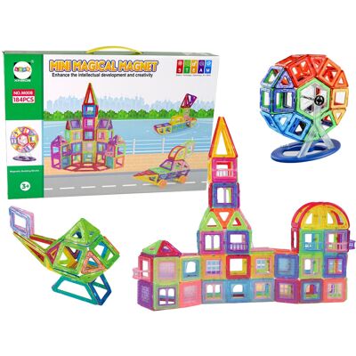 LEAN Toys Magneet speelgoed - 184 elementen - meerkleurig LEAN Toys Magneet speelgoed - 184 elementen - meerkleurig