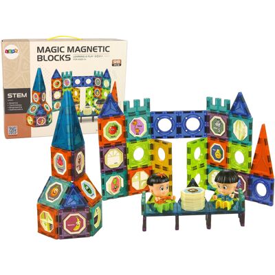 LEAN Toys Magneet speelgoed - 98 elementen - meerkleurig LEAN Toys Magneet speelgoed - 98 elementen - meerkleurig