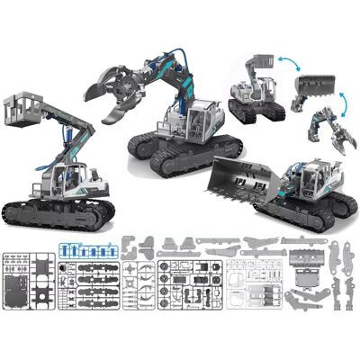 LEAN Toys Bouwpakket - 19,5cm - 3in1 rupsgraafmachine - 168 bouwelementen LEAN Toys Bouwpakket - 19,5cm - 3in1 rupsgraafmachine - 168 bouwelementen