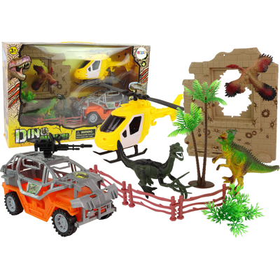 LEAN Toys Dinosaurus Speelgoed - jurassic set - met voertuigen - 9 delig LEAN Toys Dinosaurus Speelgoed - jurassic set - met voertuigen - 9 delig