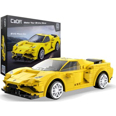 LEAN Toys CaDA bouwset - R/C raceauto - 20x5,5cm - 289 bouwstenen - geel LEAN Toys CaDA bouwset - R/C raceauto - 20x5,5cm - 289 bouwstenen - geel