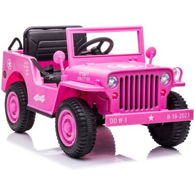 LEAN Toys Elektrische kinderauto - JEEP WILLYS - 110x60x58cm - roze LEAN Toys Elektrische kinderauto - JEEP WILLYS - 110x60x58cm - roze