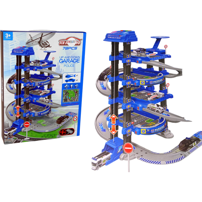 LEAN Toys Speelgoed garage - auto parkeerplaats - met 2 politie auto's LEAN Toys Speelgoed garage - auto parkeerplaats - met 2 politie auto's