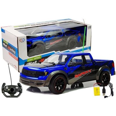 LEAN Toys Bestuurbare auto - RC - pick-up - 43x18x15cm - blauw LEAN Toys Bestuurbare auto - RC - pick-up - 43x18x15cm - blauw