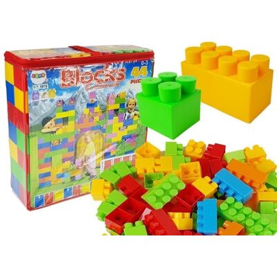 LEAN Toys Bouwstenen - blokken - 2 formaten - 44 stuks - geel groen blauw LEAN Toys Bouwstenen - blokken - 2 formaten - 44 stuks - geel groen blauw