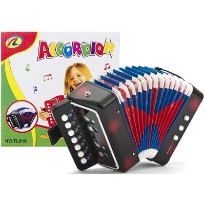 LEAN Toys Speelgoed accordeon - muziekinstrument - 17x17x10cm - 4 kleuren LEAN Toys Speelgoed accordeon - muziekinstrument - 17x17x10cm - 4 kleuren