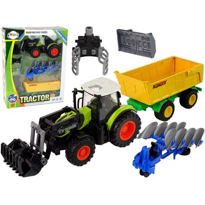 LEAN Toys Speelgoed tractor - 26x12x17cm - 4 machines - licht en geluid LEAN Toys Speelgoed tractor - 26x12x17cm - 4 machines - licht en geluid