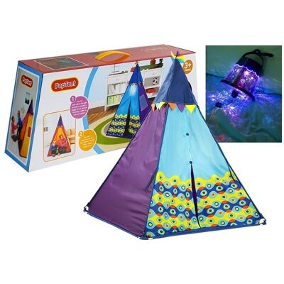 LEAN Toys Tipi tent kind - 135x90x90cm - met projector - kleurrijk LEAN Toys Tipi tent kind - 135x90x90cm - met projector - kleurrijk