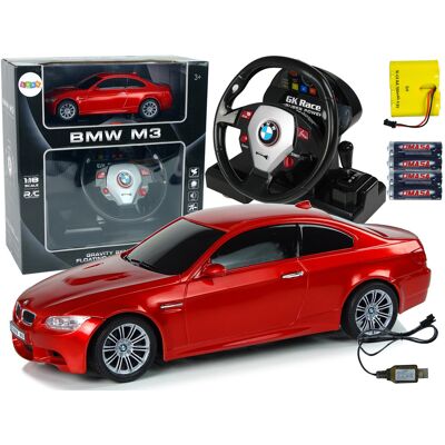 LEAN Toys RC BMW M3 speelgoedauto - rood - 1:18 - licht geluid LEAN Toys RC BMW M3 speelgoedauto - rood - 1:18 - licht geluid