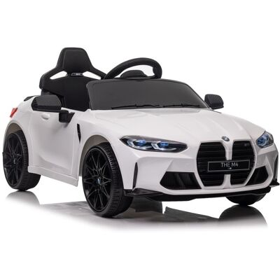LEAN Toys Kinder accu auto BMW M4 wit - Elektrisch LEAN Toys Kinder accu auto BMW M4 wit - Elektrisch