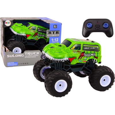 LEAN Toys Rc truck - dinosaurusmotief - 1:12 schaal - 12 km/u LEAN Toys Rc truck - dinosaurusmotief - 1:12 schaal - 12 km/u