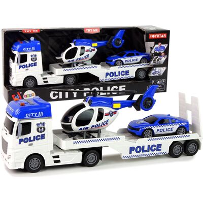 LEAN Toys Politievoertuig speelset - 3-delig - licht en geluid - 62 x 10 x 17 cm LEAN Toys Politievoertuig speelset - 3-delig - licht en geluid - 62 x 10 x 17 cm