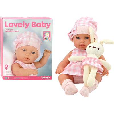 Viking Choice Baby pop - 30cm - met babydrager - inclusief knuffelkonijn Viking Choice Baby pop - 30cm - met babydrager - inclusief knuffelkonijn