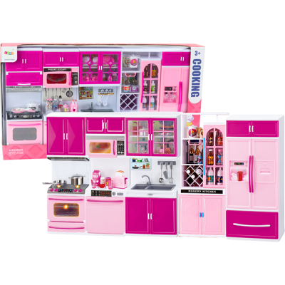LEAN Toys Keuken poppenhuis - 60x33x7 cm - licht en geluid - inclusief accessoires LEAN Toys Keuken poppenhuis - 60x33x7 cm - licht en geluid - inclusief accessoires