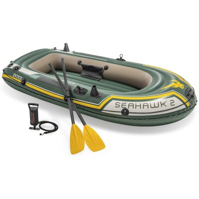 ECOTOYS Opblaasboot - 236x114x41cm - draagvermogen 240kg - PVC - Drie luchtkamers - groen ECOTOYS Opblaasboot - 236x114x41cm - draagvermogen 240kg - PVC - Drie luchtkamers - groen