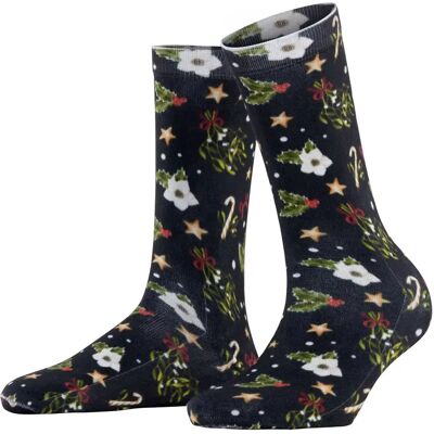 Damessokken Burlington Fancy Christmas Bleu 36/41 Damessokken Burlington Fancy Christmas Bleu 36/41