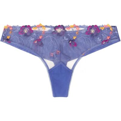Geborduurde tanga voor vrouwen Huit La Vie est Belle Bleu XS Geborduurde tanga voor vrouwen Huit La Vie est Belle Bleu XS