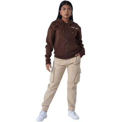 Sweatshirt damescapuchon met rits Project X Paris Marron S Sweatshirt damescapuchon met rits Project X Paris Marron S