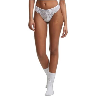 Vrouwen tangawedstrijd met kant Urban Classics (x2) Blanc L Vrouwen tangawedstrijd met kant Urban Classics (x2) Blanc L
