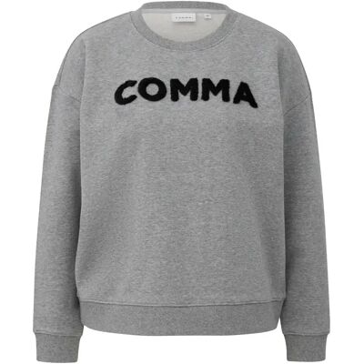 Sweatshirt logo in kwaliteit Felpa vrouw COMMA Gris 34 Sweatshirt logo in kwaliteit Felpa vrouw COMMA Gris 34