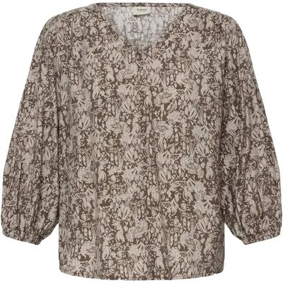 Vrouwenblouse fransa Ariana 19 Marron S Vrouwenblouse fransa Ariana 19 Marron S