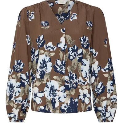 Vrouwenblouse fransa Frcarrie Marron S Vrouwenblouse fransa Frcarrie Marron S