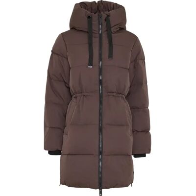 Damesjack met lange capuchon Moss Copenhagen Mola pavinaria Marron S/M Damesjack met lange capuchon Moss Copenhagen Mola pavinaria Marron S/M