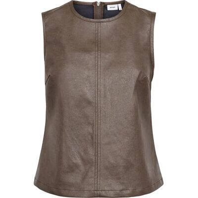 Vrouwen faux leer tanktop Nümph Nudorith Marron 34 Vrouwen faux leer tanktop Nümph Nudorith Marron 34