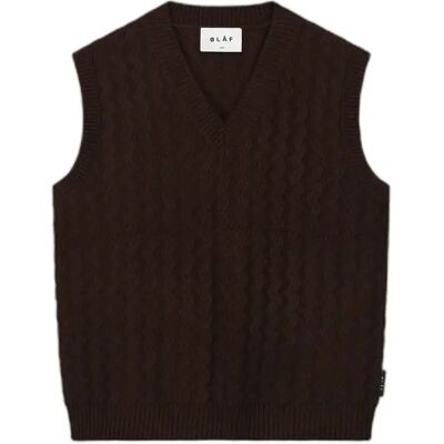 Gilet wavy dames Olaf Hussein Marron S Gilet wavy dames Olaf Hussein Marron S